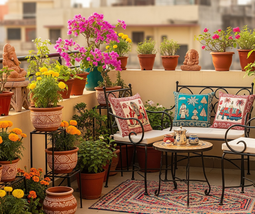 In Indian cities, a terrace is one of the few spaces that actually works with plants instead of against them.